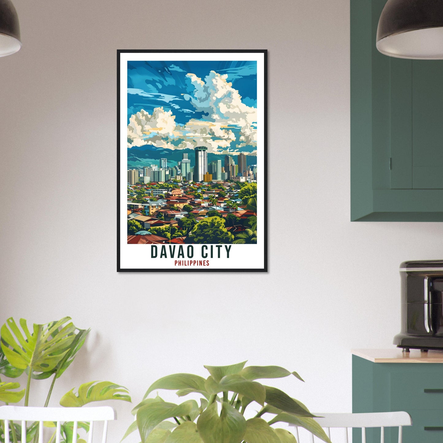 Davao City Philippines Travel Print Wall Art Wall Hanging Home Décor Davao City Gift Landmark Artwork Travel Art Philippines Travel Poster