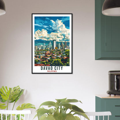 Davao City Philippines Travel Print Wall Art Wall Hanging Home Décor Davao City Gift Landmark Artwork Travel Art Philippines Travel Poster