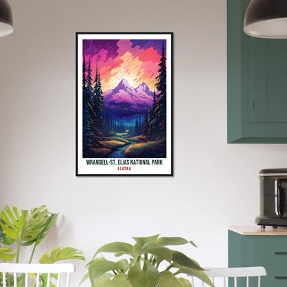 Wrangell-St Elias Travel Print Alaska Northern Light Wall Art Decor Travel Art Gift Wrangell-St Elias Travel Poster Alaska National Park Art