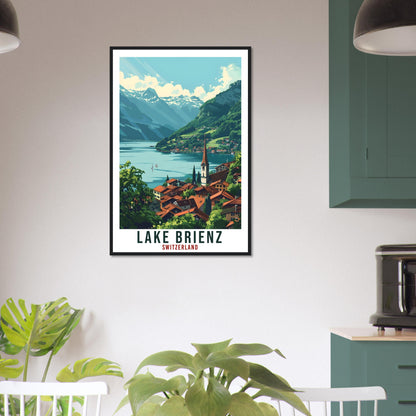 Lake Brienz Travel Print Swiss Wall Art Wall Hanging Home Décor Lake Brienz Gift Art Lover Gift Switzerland Artwork Gift Swiss Travel Poster
