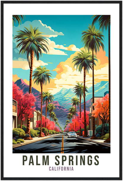 Palm Springs Travel Print Wall Art Palm Springs Sunset Wall Hanging Home Décor Palm Springs Gift Art Lovers California Art Print Gift