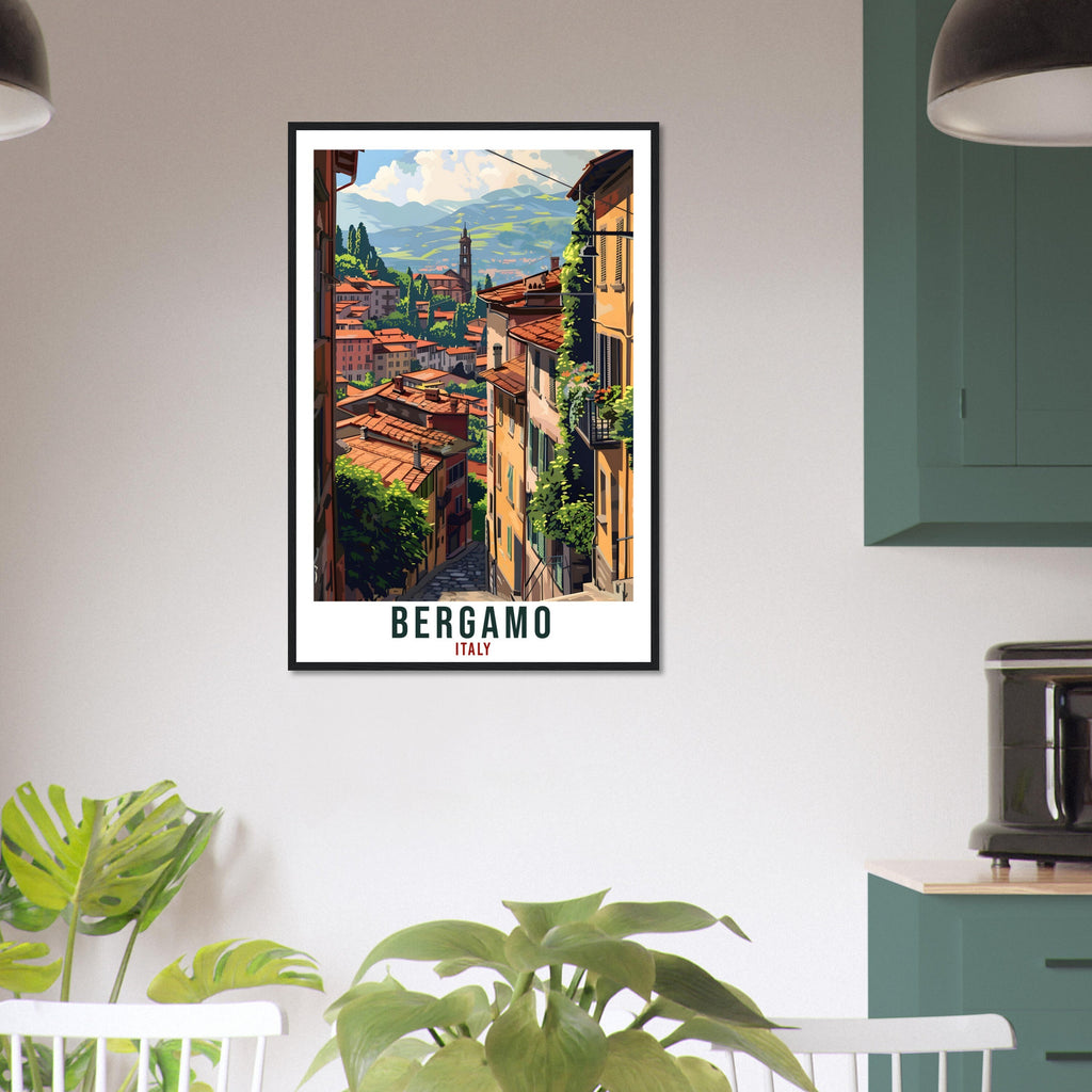 Bergamo Travel Print Italy Wall Art Wall Hanging Home Living Décor Bergamo Gift Art Lovers Gift Italy Artwork Gift Italian Travel Poster