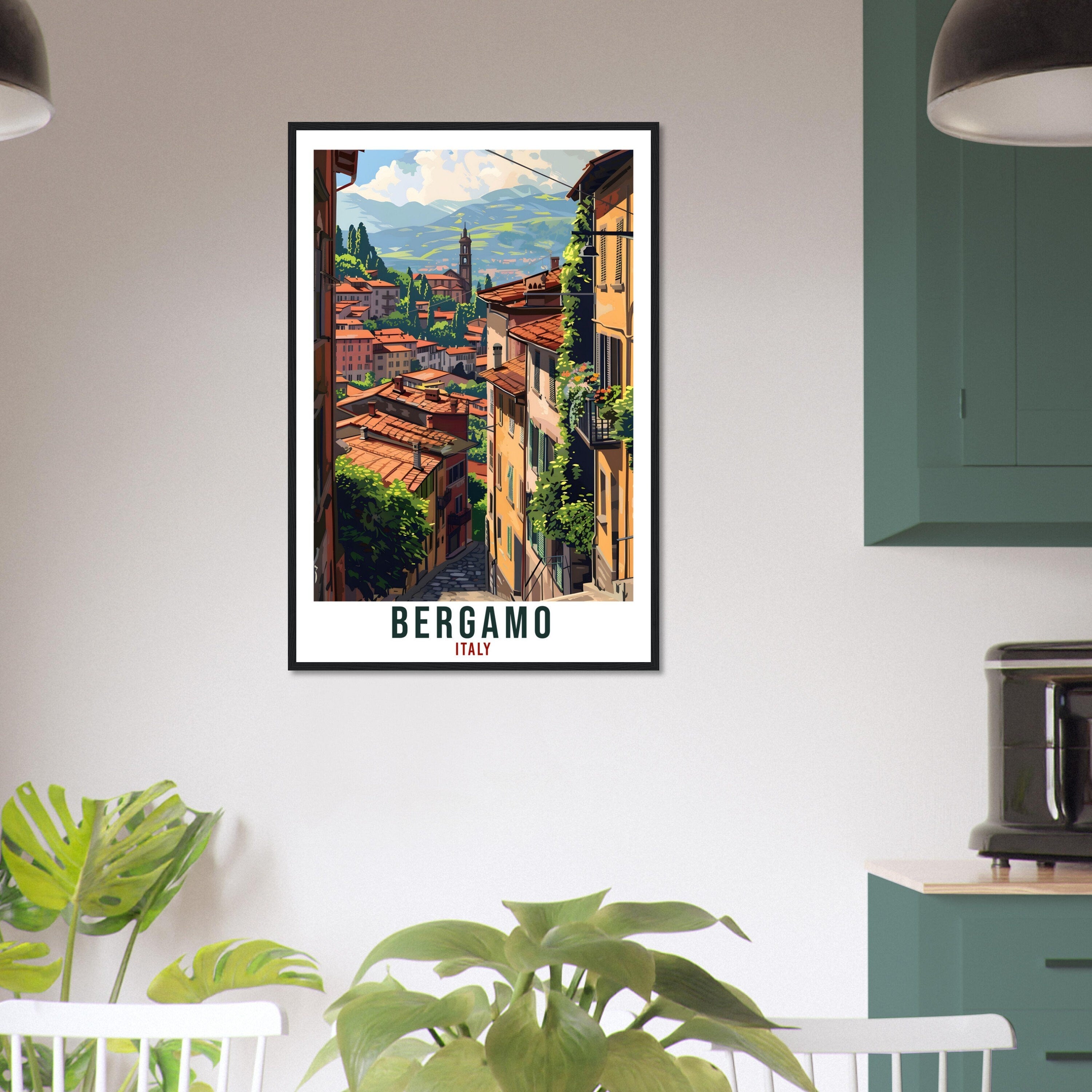 Bergamo Travel Print Italy Wall Art Wall Hanging Home Living Décor Bergamo Gift Art Lovers Gift Italy Artwork Gift Italian Travel Poster