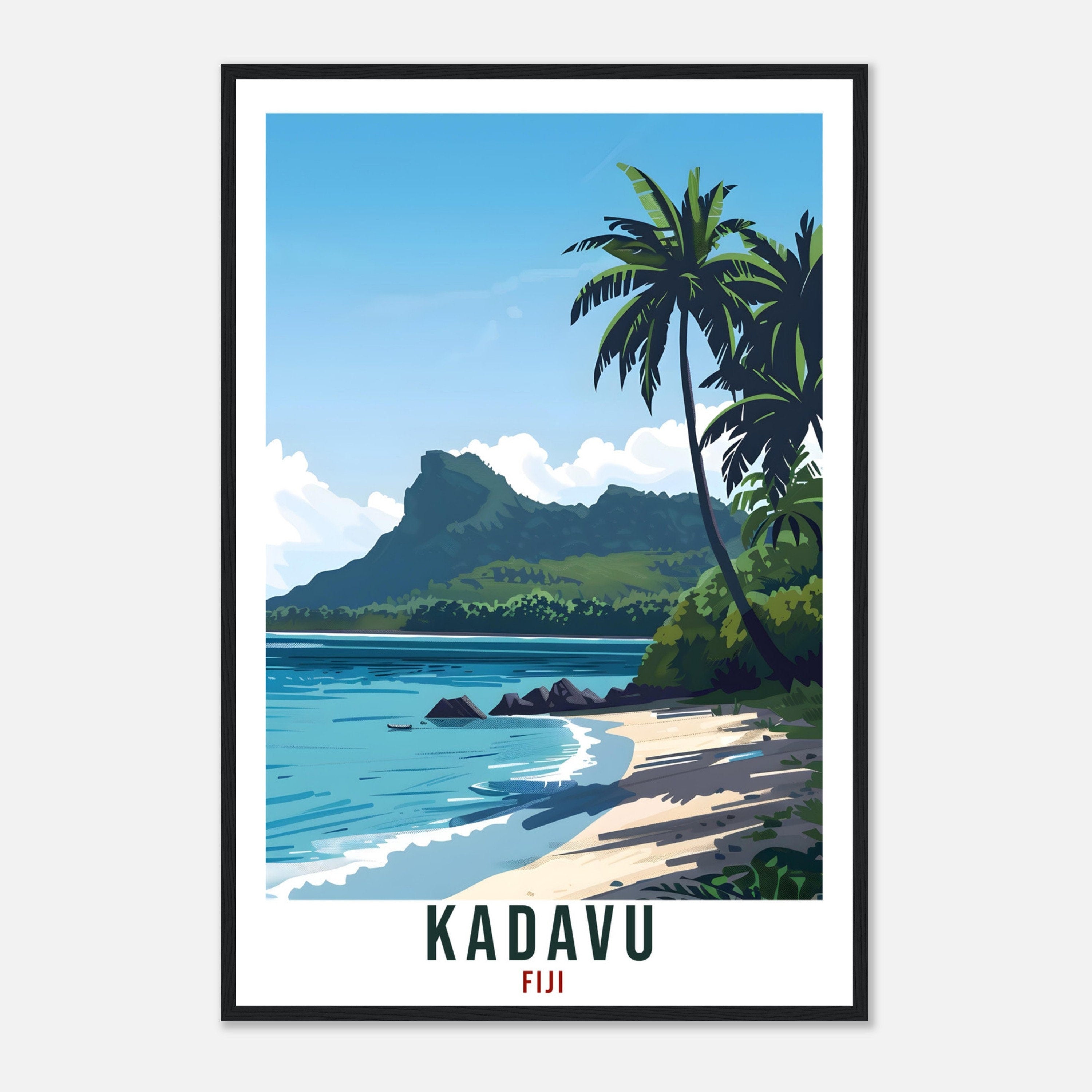 Kadavu Fiji Travel Print Fiji Wall Art Wall Hanging Home Décor Kadavu Gift Fiji Islands Landmark Artwork Travel Art Fijian Travel Poster
