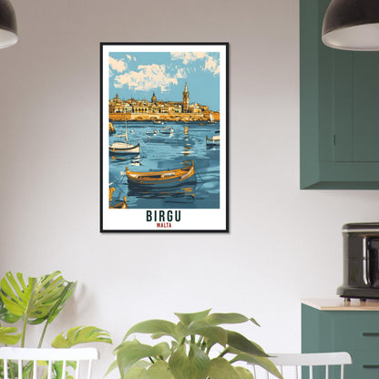 Birgu Travel Print Malta Wall Art Wall Hanging Home Living Décor Birgu Gift Art Lovers Gift Malta Artwork Gift Birgu Malta Travel Poster