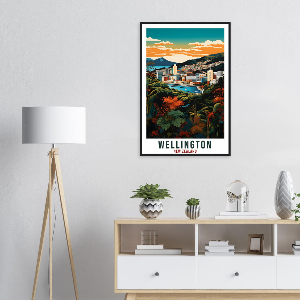 Wellington Travel Print Wall Art Wellington New Zealand City Decor Artwork Art Gift Wellington Travel Poster New Zealand Art Lovers Gift