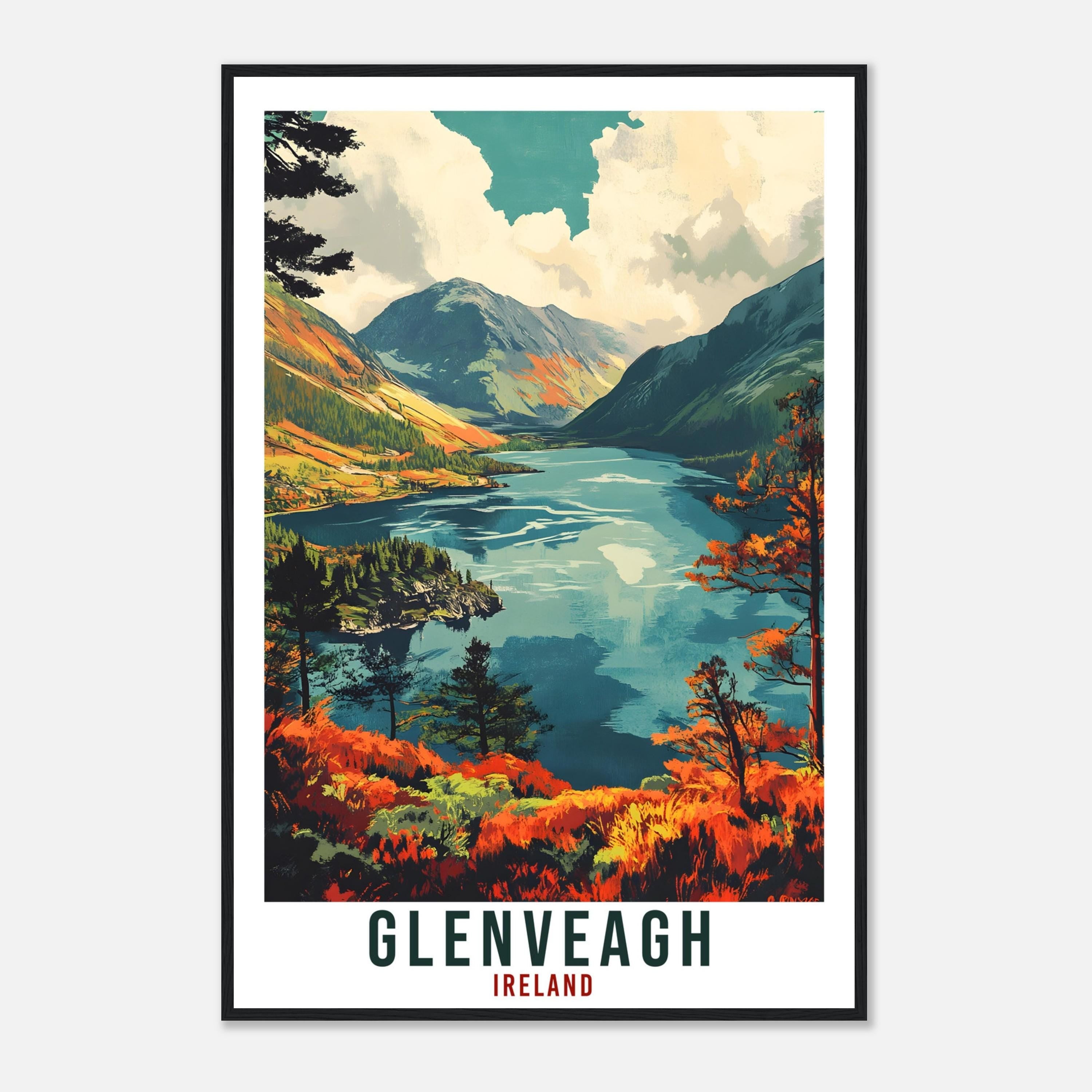Glenveagh Travel Print Ireland Home Decor Glenveagh Wall Art Wall Hanging Art Lover Irish Artwork Travel Poster Donegal Ireland Travel Art
