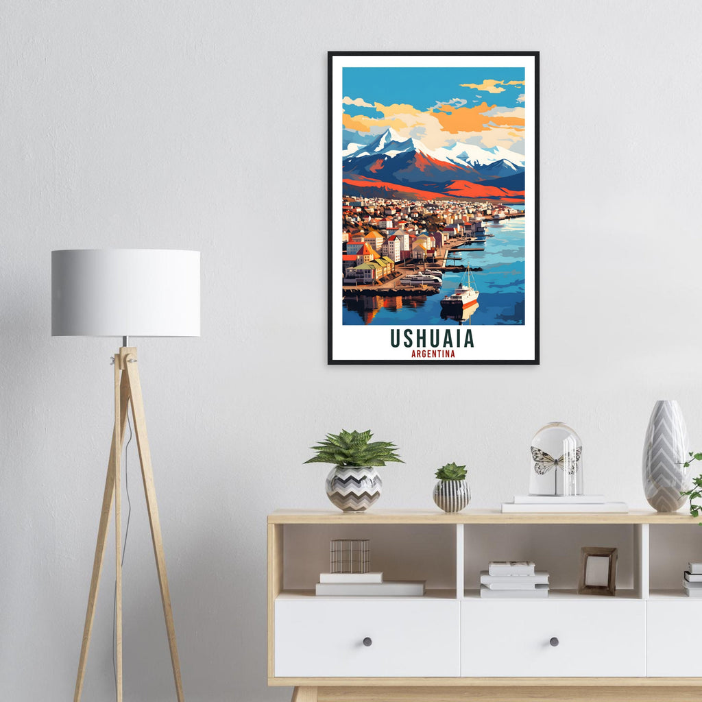 Ushuaia Travel Print Wall Art Ushuaia Argentina City Landscape Artwork Ushuaia Art Gifts Ushuaia Travel Poster Argentinian Art Lovers Gift