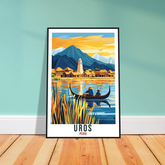 Uros Travel Print Peru Home Decor Uros Wall Art Gift Wall Hanging Art Lover Uros Peruvian Artwork Travel Poster Peru Uros Island Travel Art