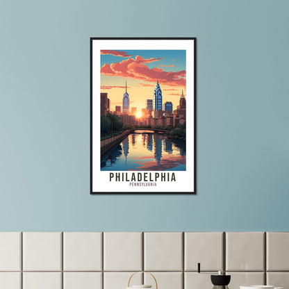 Philadelphia Travel Print Pennsylvania Wall Art Philadelphia Travel Poster Home Decor Philadelphia Art Lovers Gift Philadelphia Travel Art