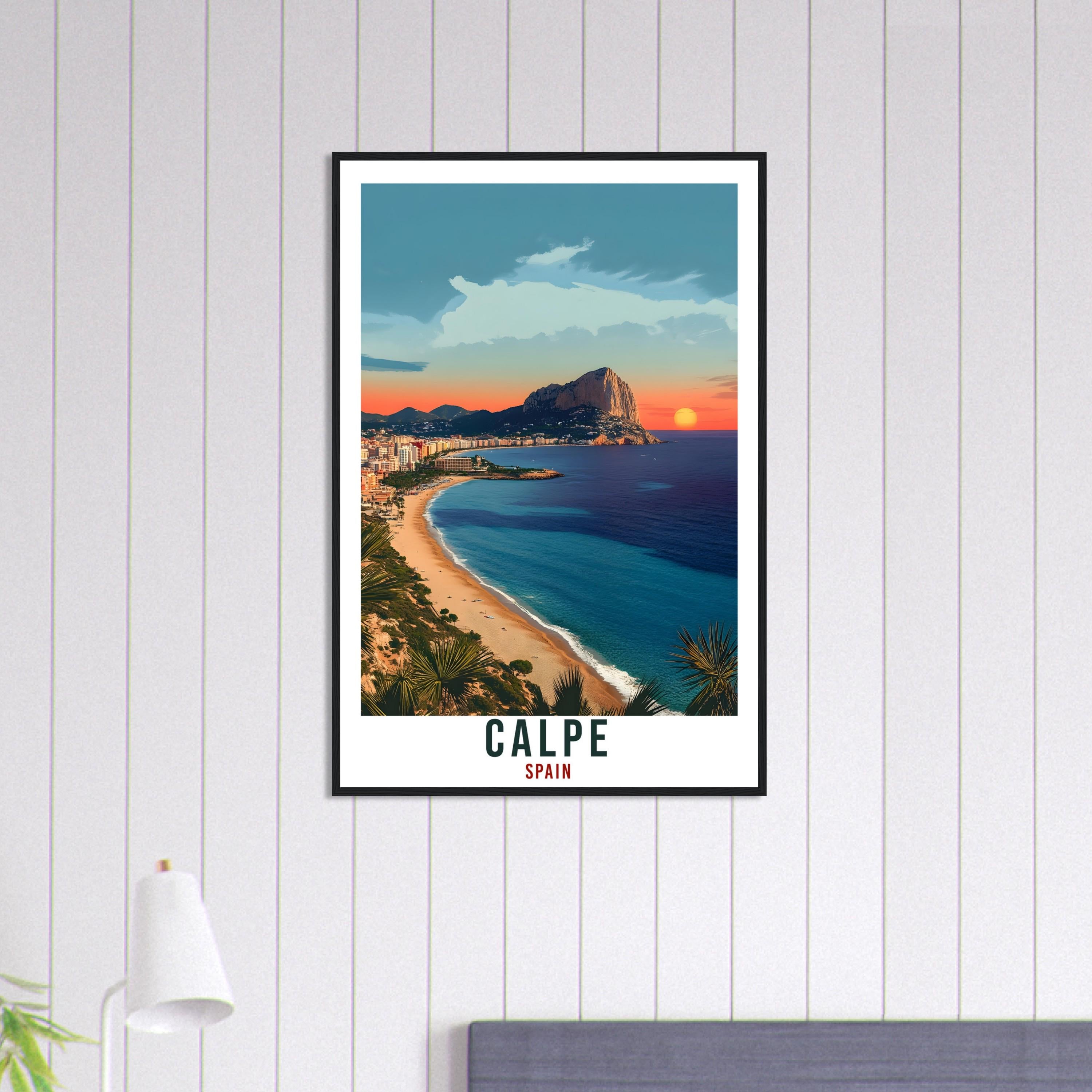 Calpe Travel Print Spain Home Decor Calpe Alicante Wall Art Gift Wall Hanging Art Lover Calpe Spanish Artwork Travel Poster Spain Travel Art