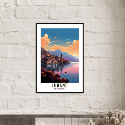 Lugano Lake Travel Print Wall Art Lugano Home Decor Switzerland Gift Holiday Lugano Art Print Lugano Travel Poster Swiss Landscape Artwork