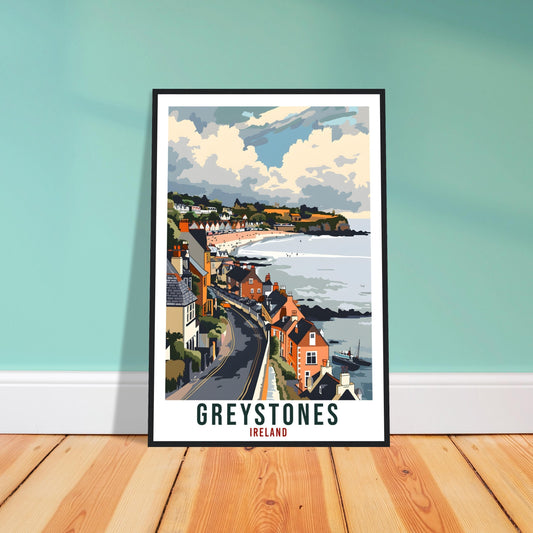 Greystones Travel Print Ireland Wall Art Wall Hanging Home Décor Greystones Gift Art Lovers Wicklow Irish Artwork Gift Ireland Travel Poster
