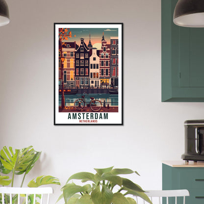 Amsterdam Travel Print Wall Art Amsterdam Netherlands Wall Hanging Artwork Art Gifts Amsterdam Travel Poster Netherlands Art Lovers Gift