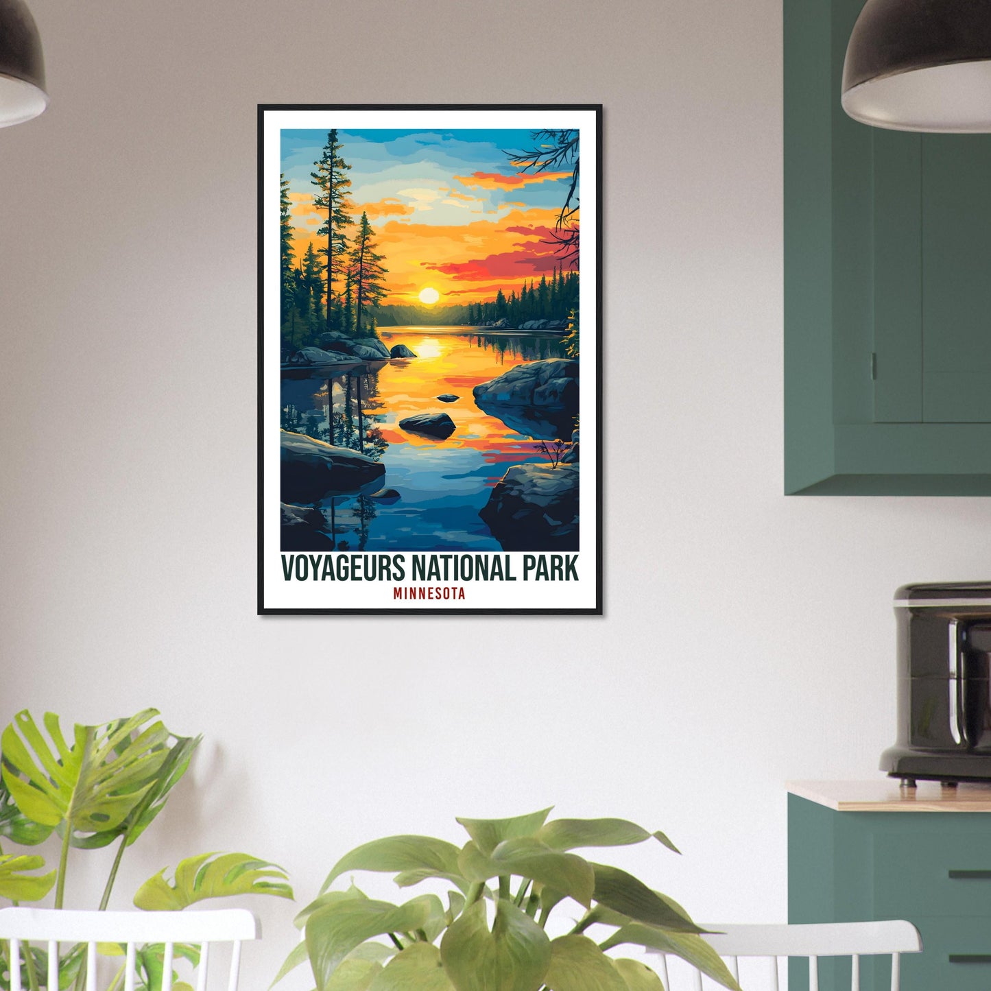 Voyageurs National Park Minnesota USA Travel Print Wall Art Wall Hanging Home Décor Voyageurs Gift Travel Art USA  Artwork Travel Poster