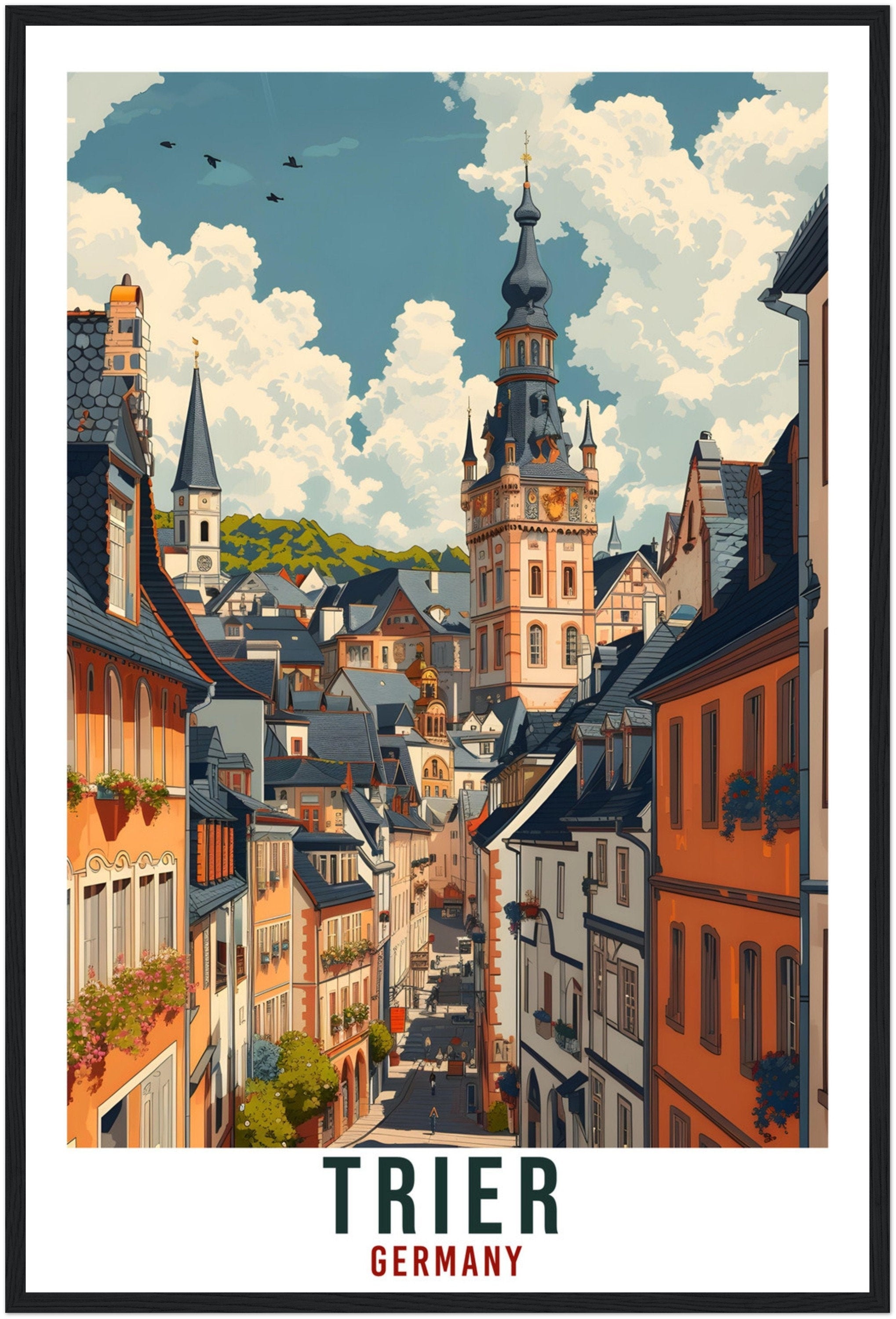 Trier Germany Travel Print Germany Home Decor Trier German City Wall Art Gift Wall Hanging Art Lover Germany Artwork Trier Travel Poster