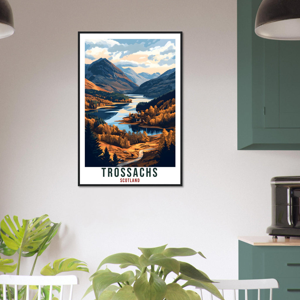 Trossachs Travel Print Scotland Home Decor Trossachs Wall Art Wall Hanging Art Lover Scotland Artwork Travel Poster Trossachs Travel Art