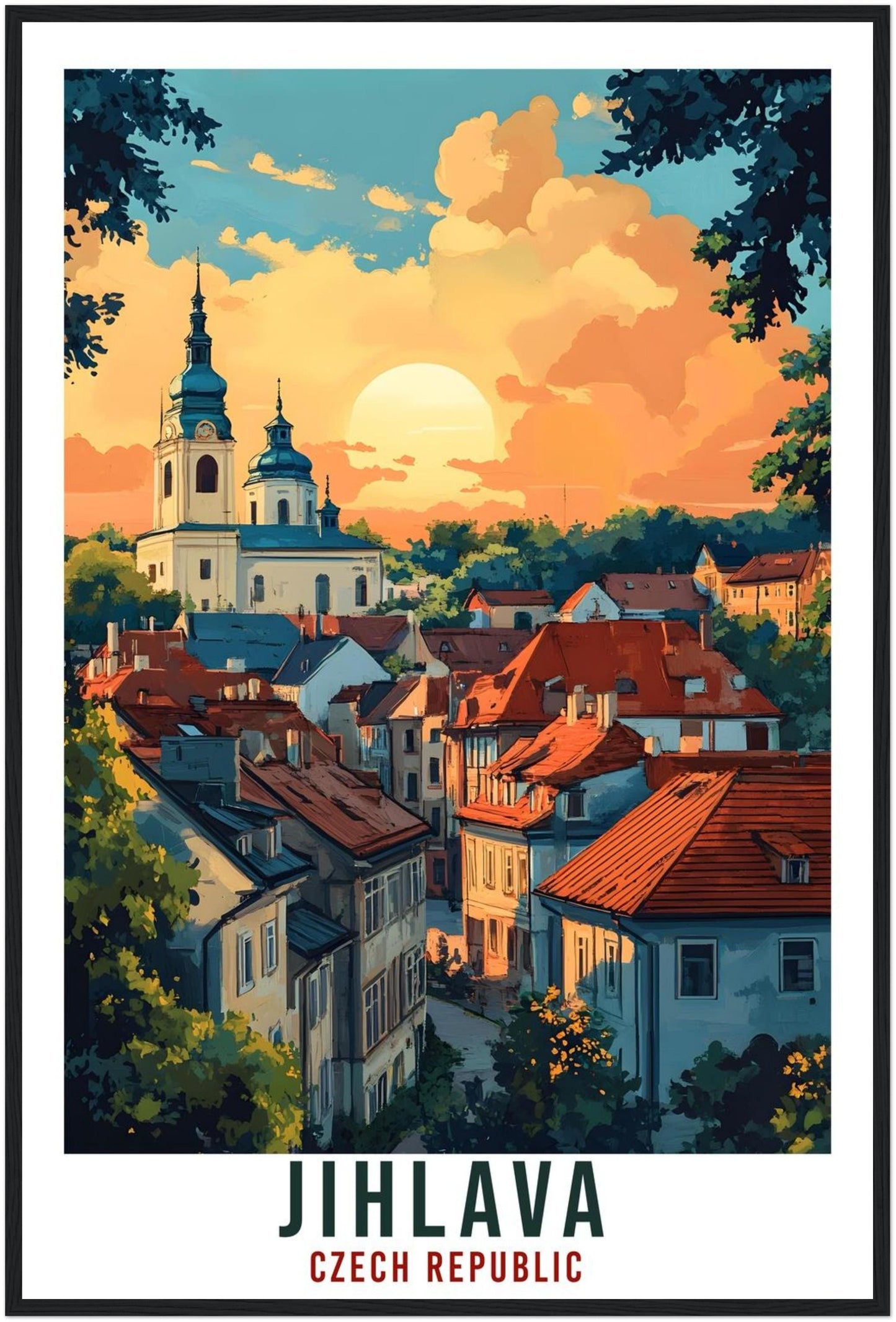 Jihlava Travel Print Czech Republic Home Decor Jihlava Wall Art Gift Wall Hanging Art Lover Jihlava Czechia Artwork Travel Poster Travel Art