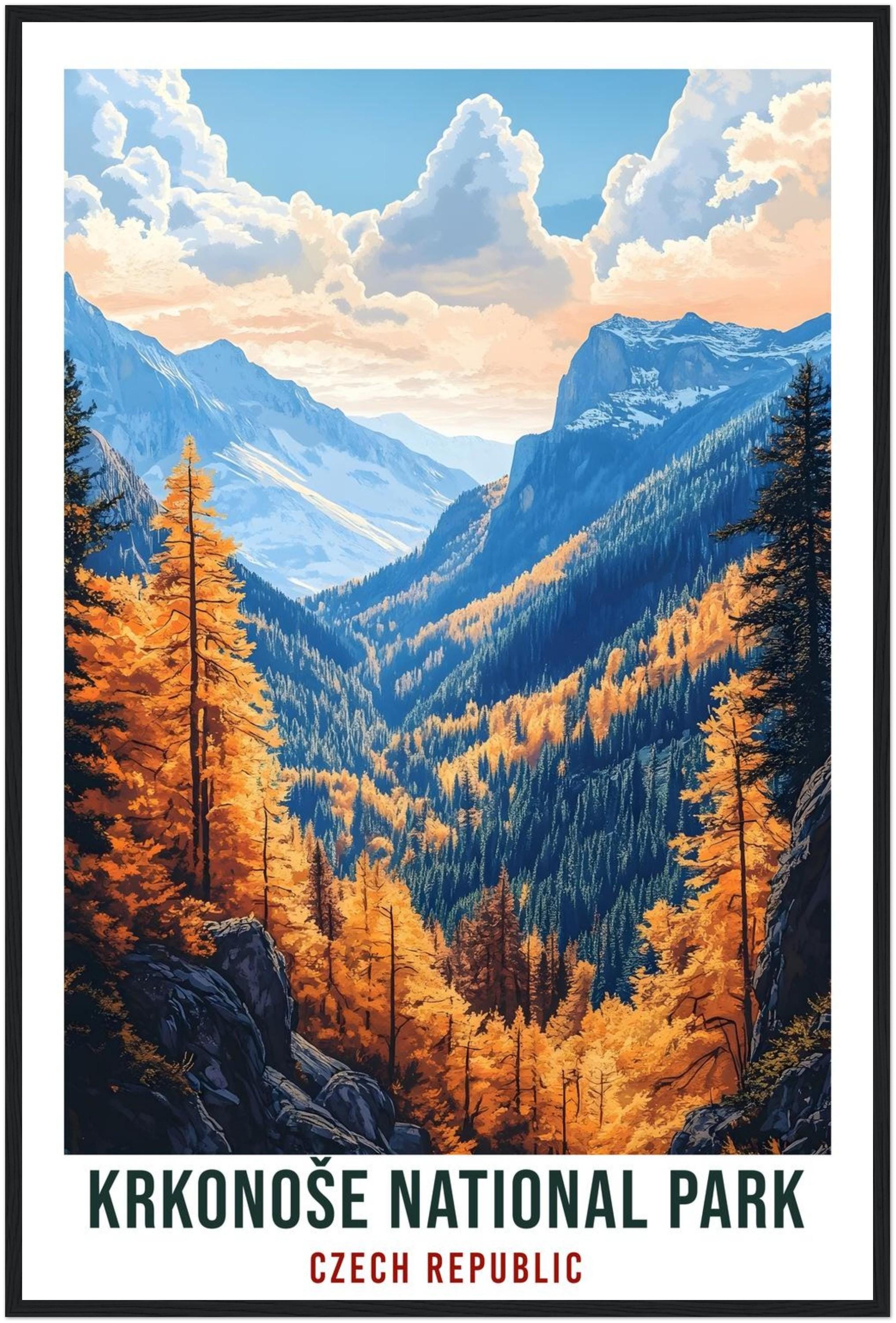 Krkonoše National Park Travel Print Czechia Home Decor Wall Art Gift Wall Hanging Art Lover Krkonoše Czech Republic Artwork Travel Poster