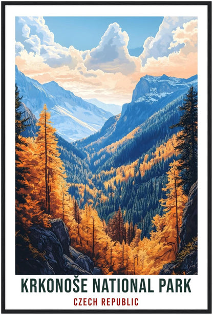 Krkonoše National Park Travel Print Czechia Home Decor Wall Art Gift Wall Hanging Art Lover Krkonoše Czech Republic Artwork Travel Poster
