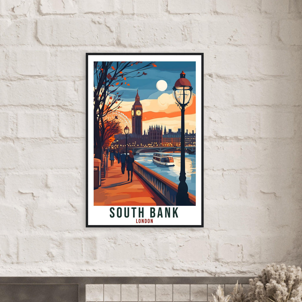 South Bank London Travel Print England Home Decor Wall Art Gift Wall Hanging Art Lover South Bank London Artwork Travel Poster Travel Art
