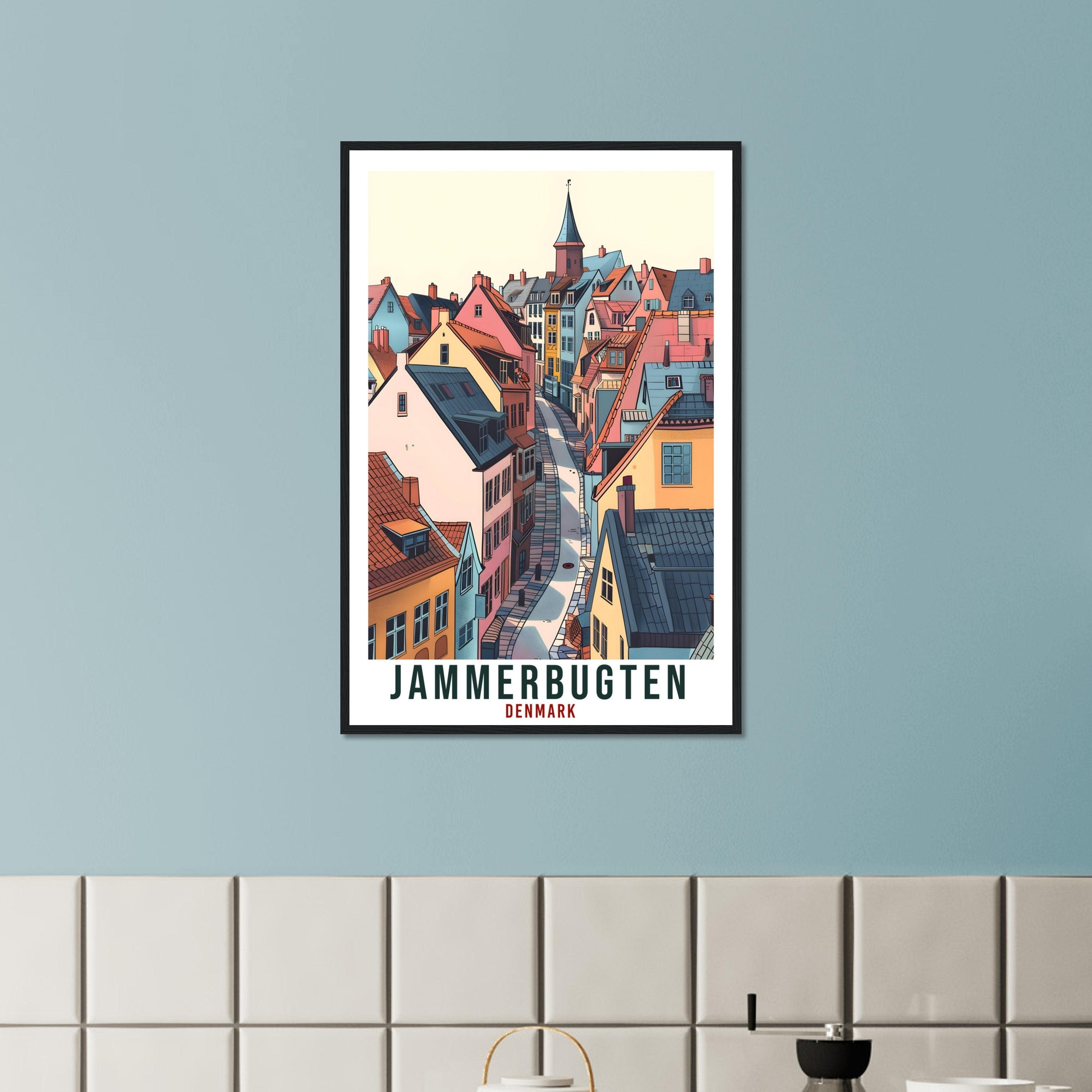Jammerbugten Travel Print Denmark Wall Art Wall Hanging Jammerbugten Verona Gift Art Lovers Gift Denmark Artwork Gift Danish Travel Poster