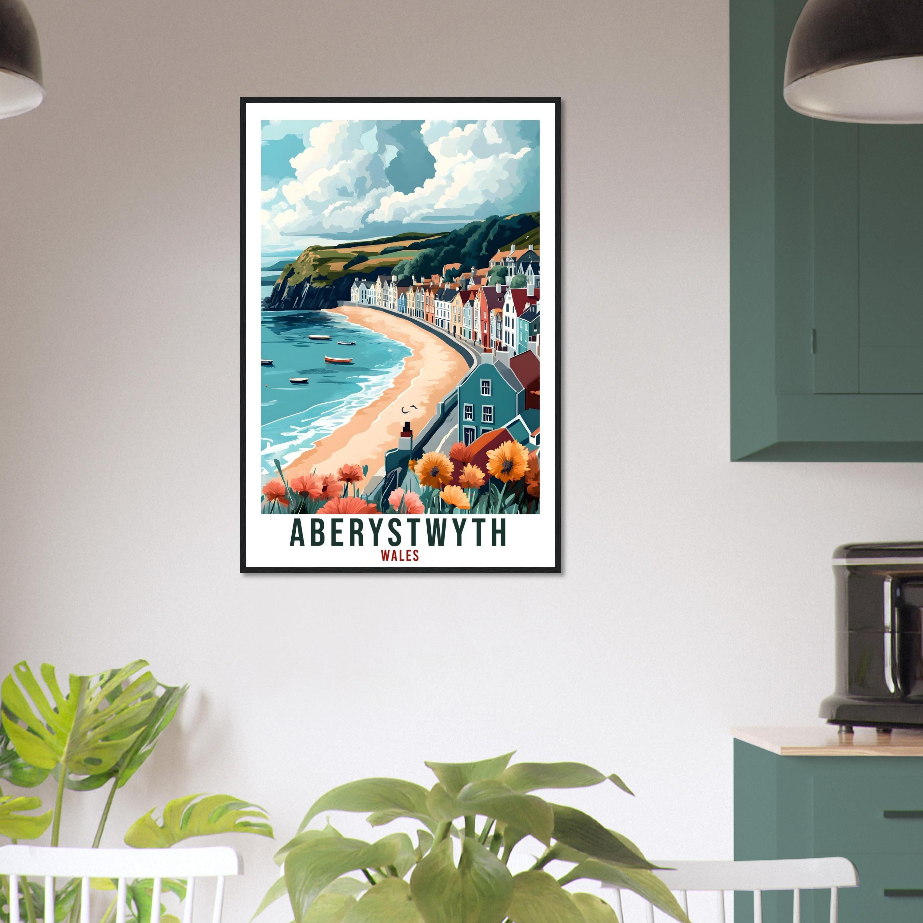 Aberystwyth Travel Print Wales Decor Aberystwyth Wall Art Gift Wall Hanging Art Lover Aberystwyth Wales Artwork Travel Poster UK Travel Art