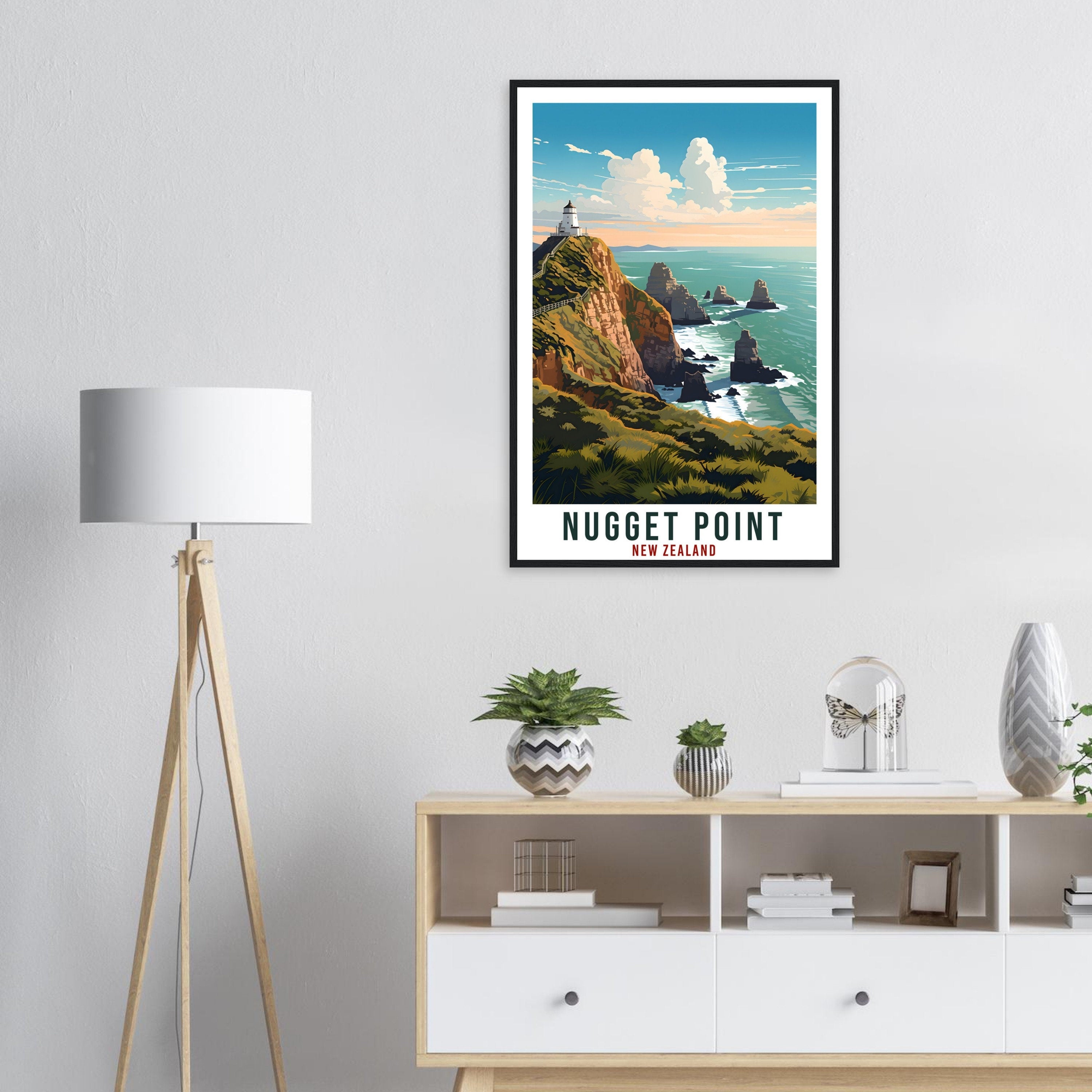 Nugget Point Travel Print Wall Art Nugget Point New Zealand Decor Artwork Art Gifts Nugget Point Travel Poster New Zealand Art Lovers Gift