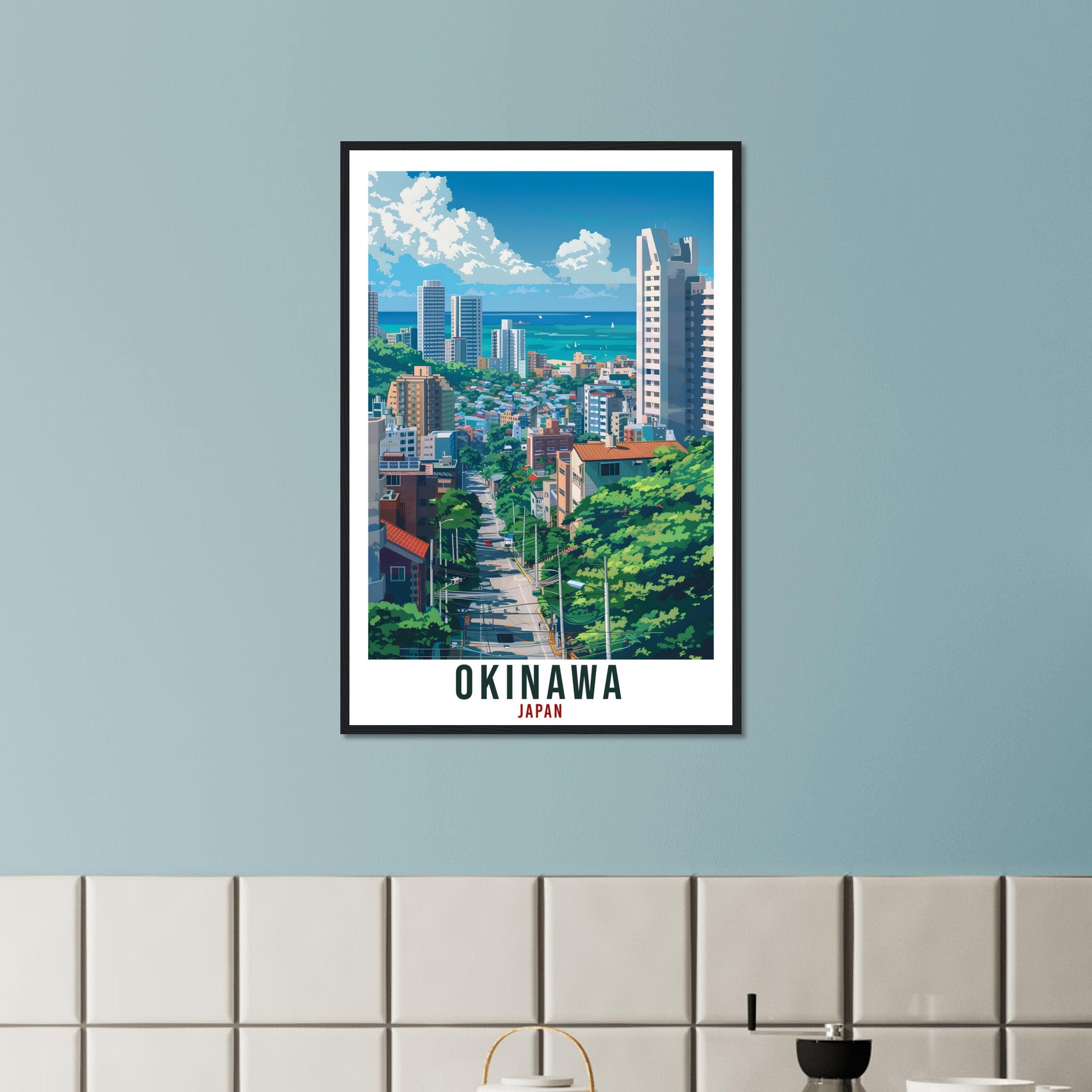 Okinawa Travel Print Japan Home Decoration Wall Art Gift Wall Hanging Art Lover Japanese Artwork Japan Okinawa Travel Poster Cityscape Print