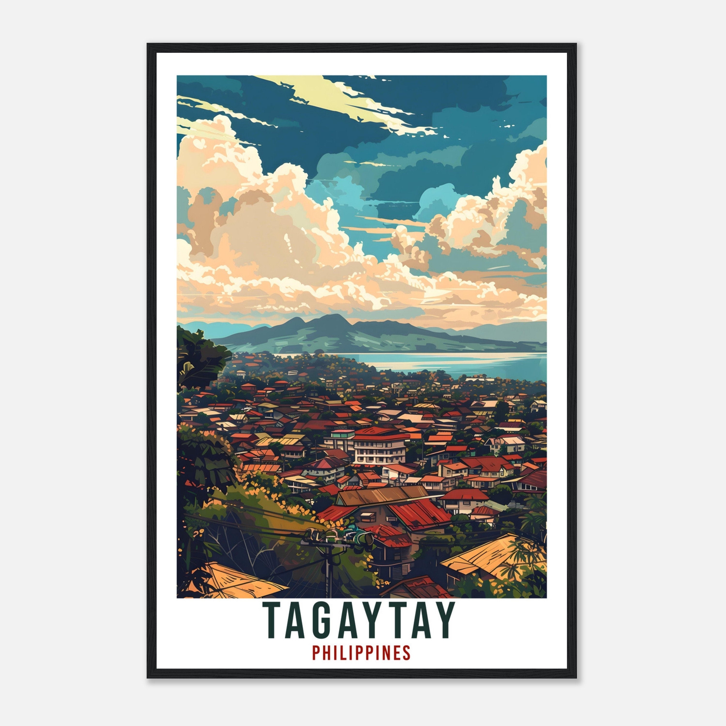 Tagaytay Philippines Travel Print City Wall Art Wall Hanging Home Décor Tagaytay Gift Landmark Artwork Travel Art Philippines Travel Poster