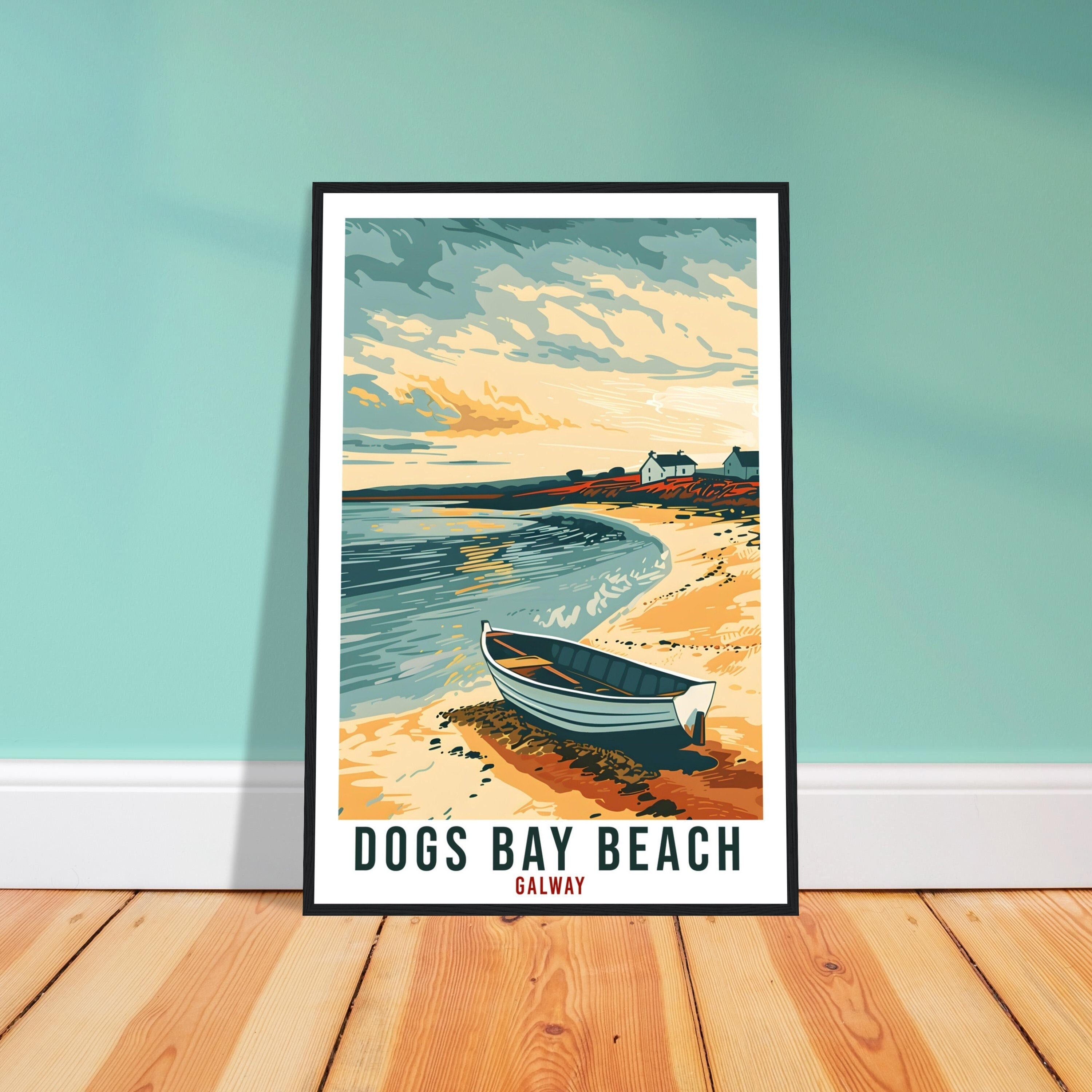 Dogs Bay Beach Travel Print Ireland Wall Art Wall Hanging Décor Dogs Bay Galway Gift Art Lovers Irish Artwork Gift Ireland Travel Poster