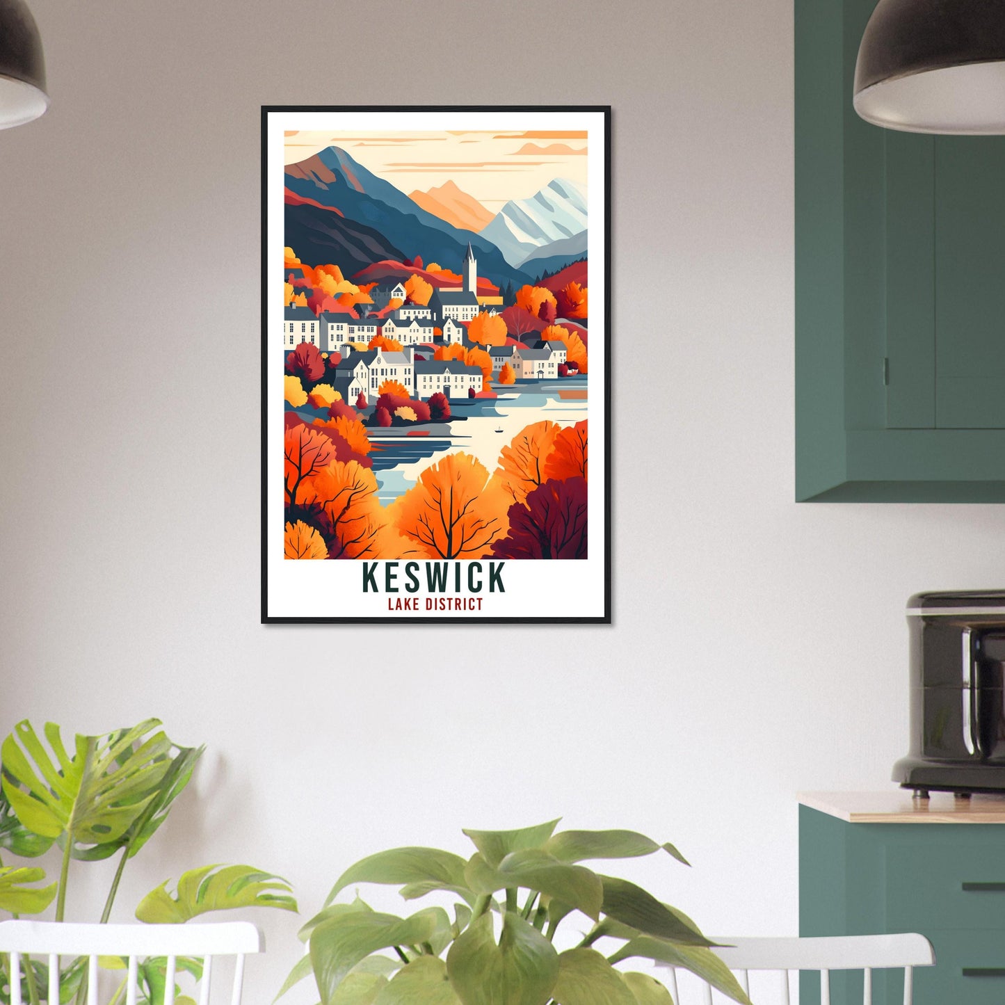 Keswick Travel Print Lake District Home Decor Keswick Wall Art Wall Hanging Art Lover Lake District Artwork Travel Poster Cumbria Travel Art
