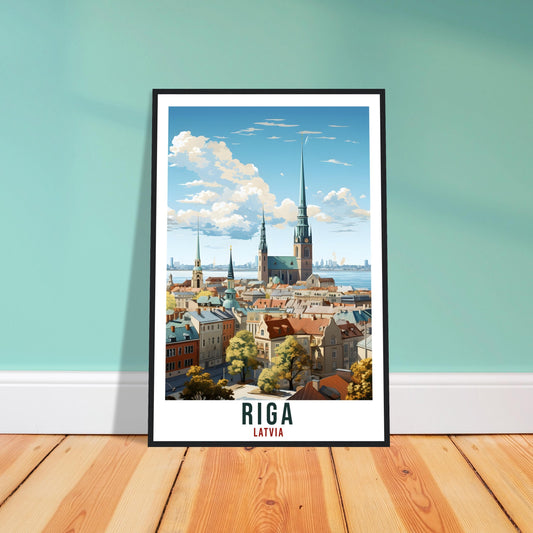 Riga Print Latvian Travel Wall Art Riga City Wall Hanging Home Décor Riga Gift Art Lovers Latvia Artwork Gift Print Riga Landmark Poster