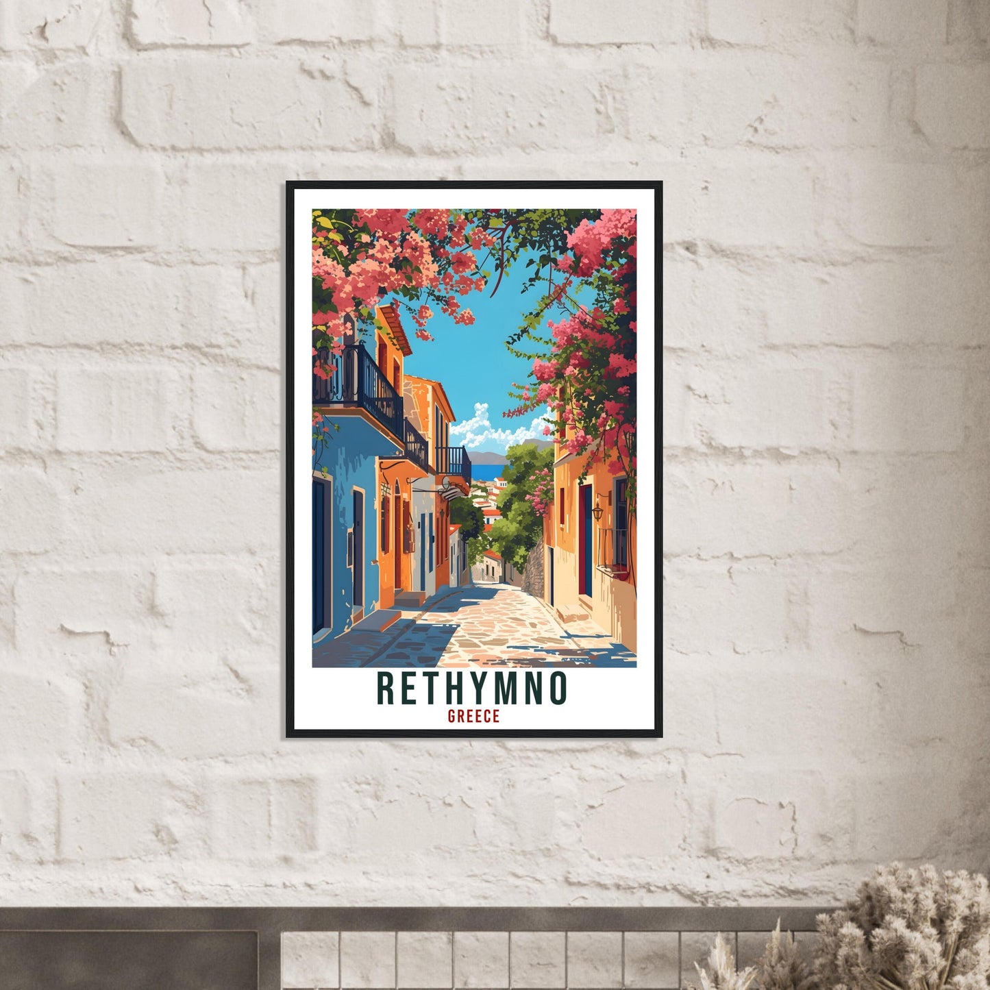 Rethymno Crete Travel Print Greece Home Decoration Greek Island Wall Art Gift Wall Hanging Art Lover Greece Artwork Rethymno Travel Poster