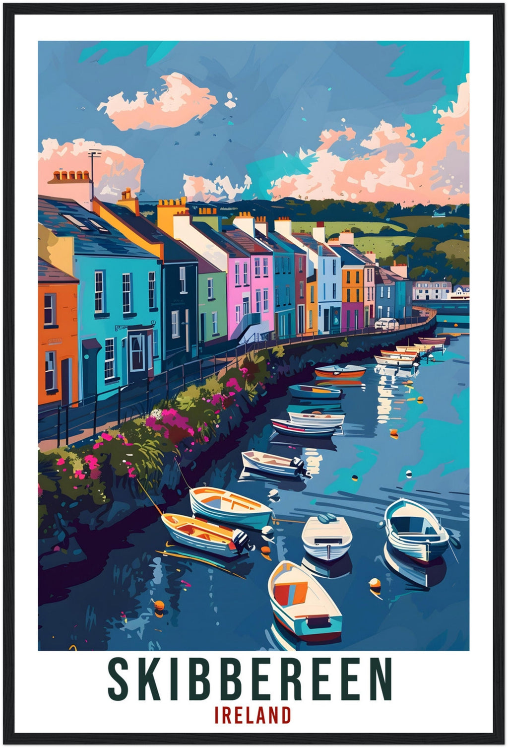 Skibbereen Travel Print Ireland Wall Art Wall Hanging Home Living Décor Skibbereen Gift Art Lovers Irish Artwork Gift Ireland Travel Poster