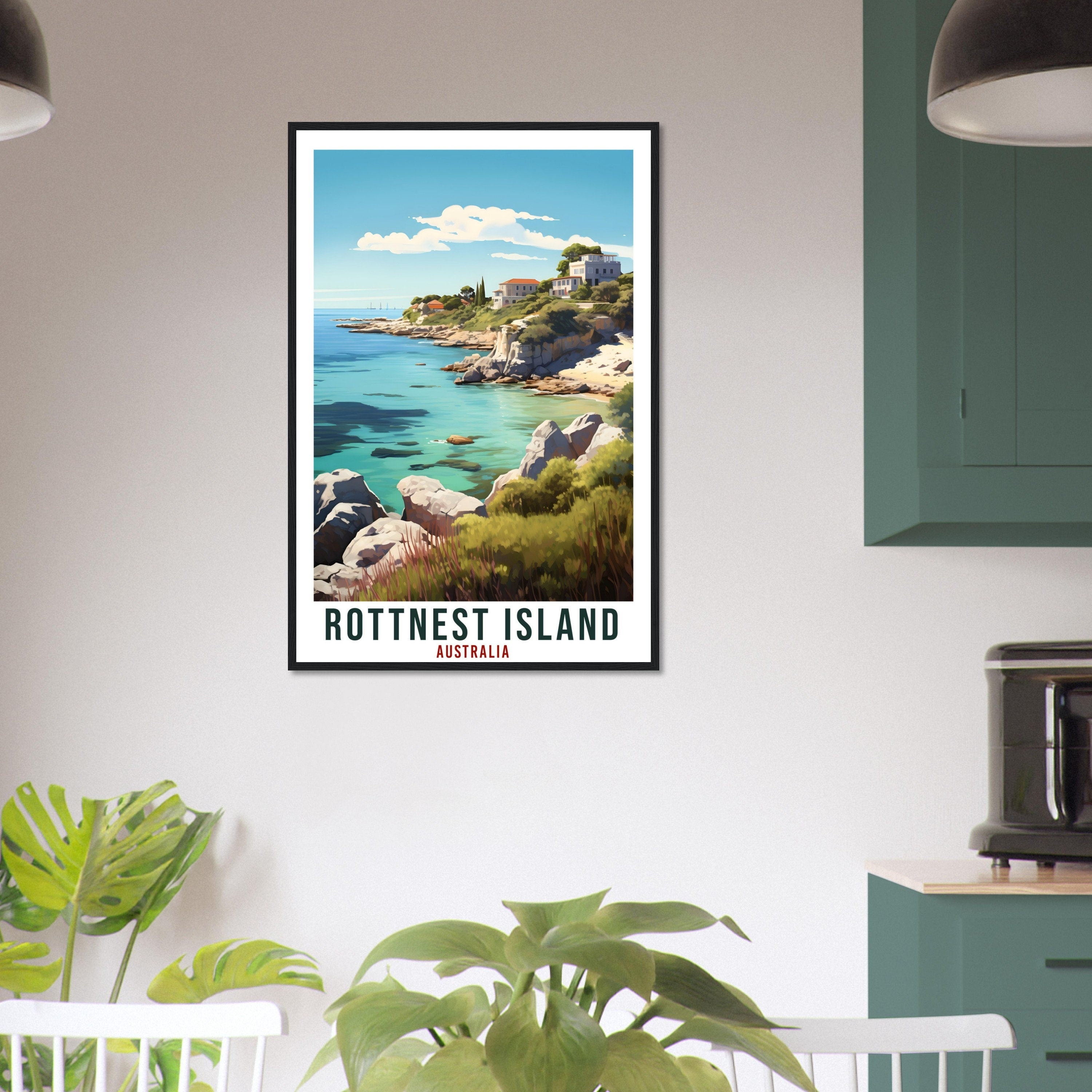 Rottnest Island Travel Poster Wall Art Rottnest Australia Home Décor Artwork Art Gift Rottnest Island Travel Print Australian Art Lover Gift