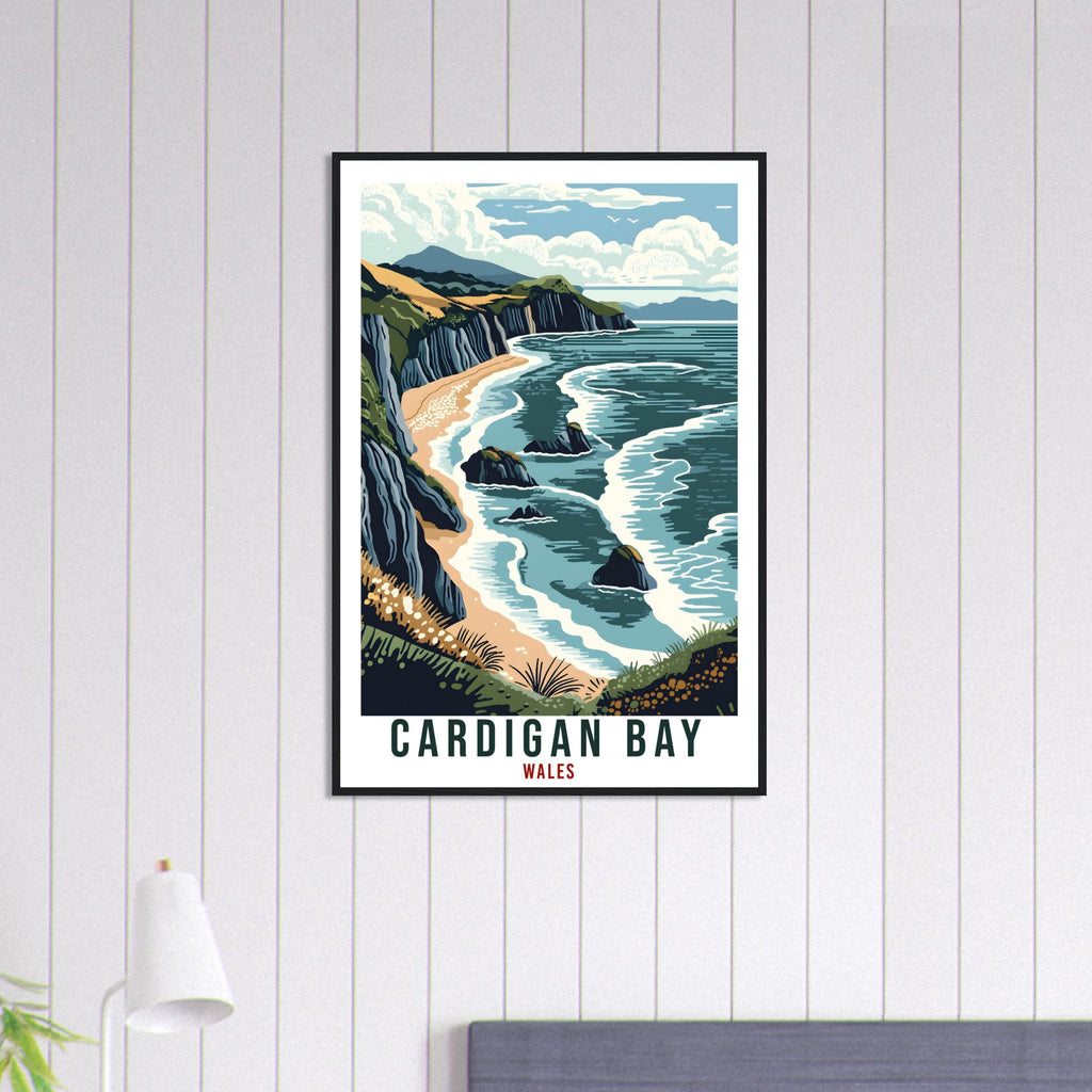 Cardigan Bay Travel Print Wales Home Decor Cardigan Bay Wall Art Wall Hanging Art Lover Wales Artwork Travel Poster Cardigan Bay Travel Art