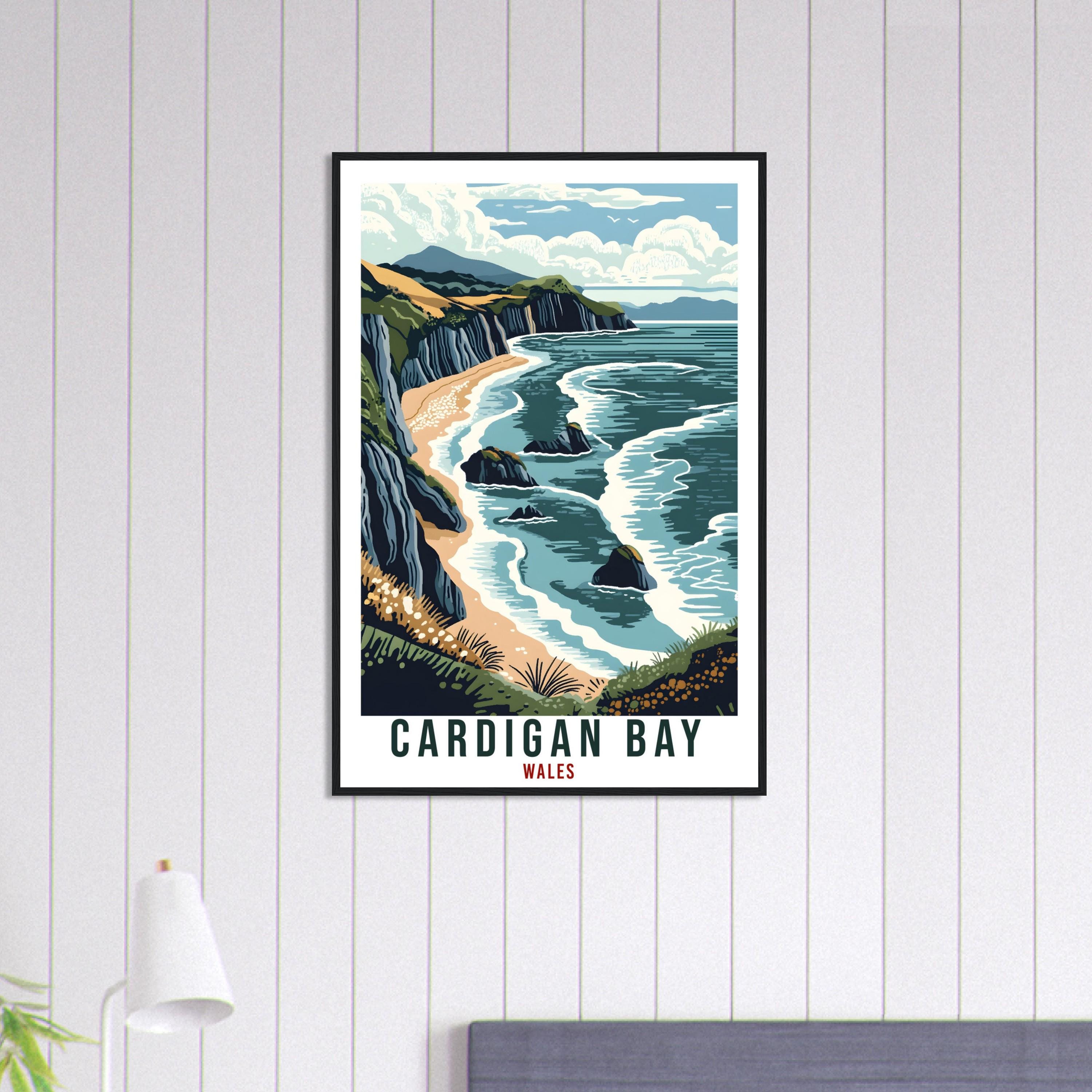 Cardigan Bay Travel Print Wales Home Decor Cardigan Bay Wall Art Wall Hanging Art Lover Wales Artwork Travel Poster Cardigan Bay Travel Art