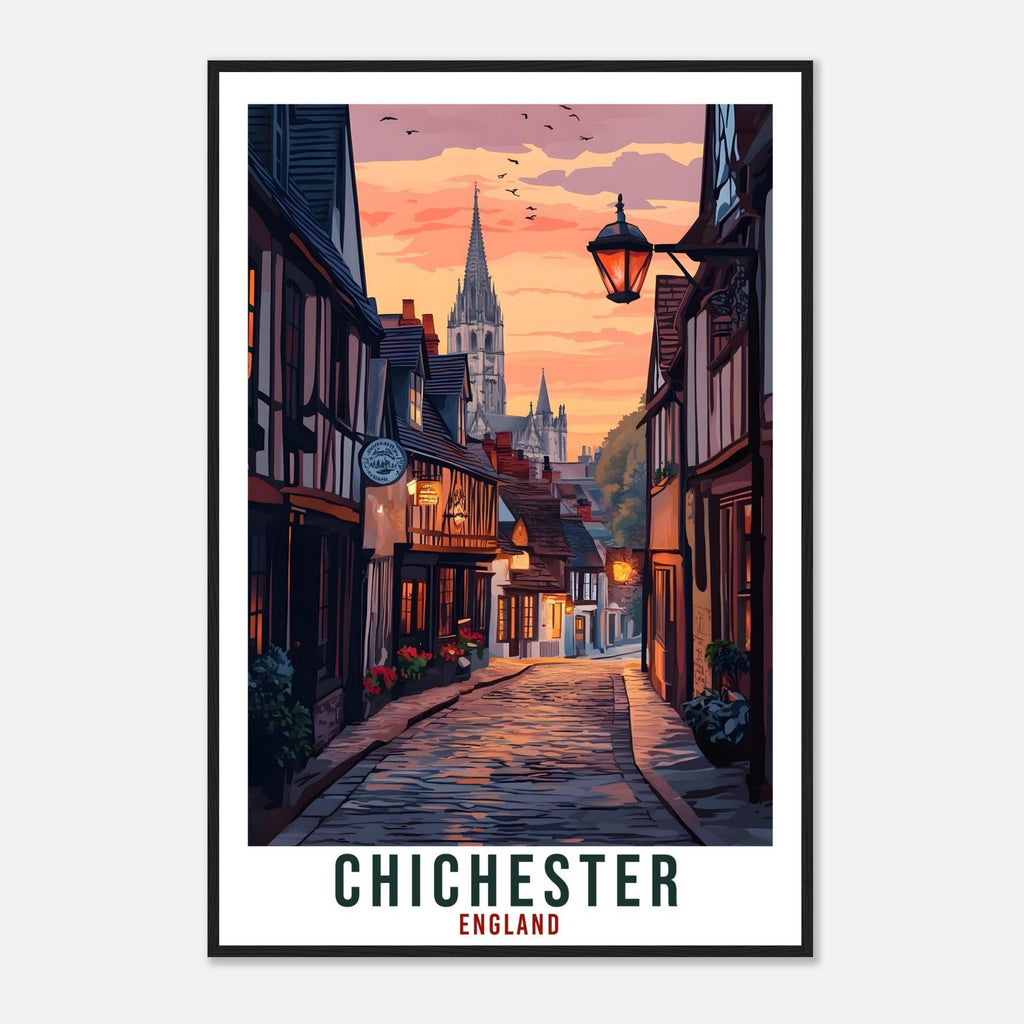 Chichester Travel Print England Decor Chichester Wall Art Gift Wall Hanging Art Lover Chichester England Artwork Travel Poster Travel Art