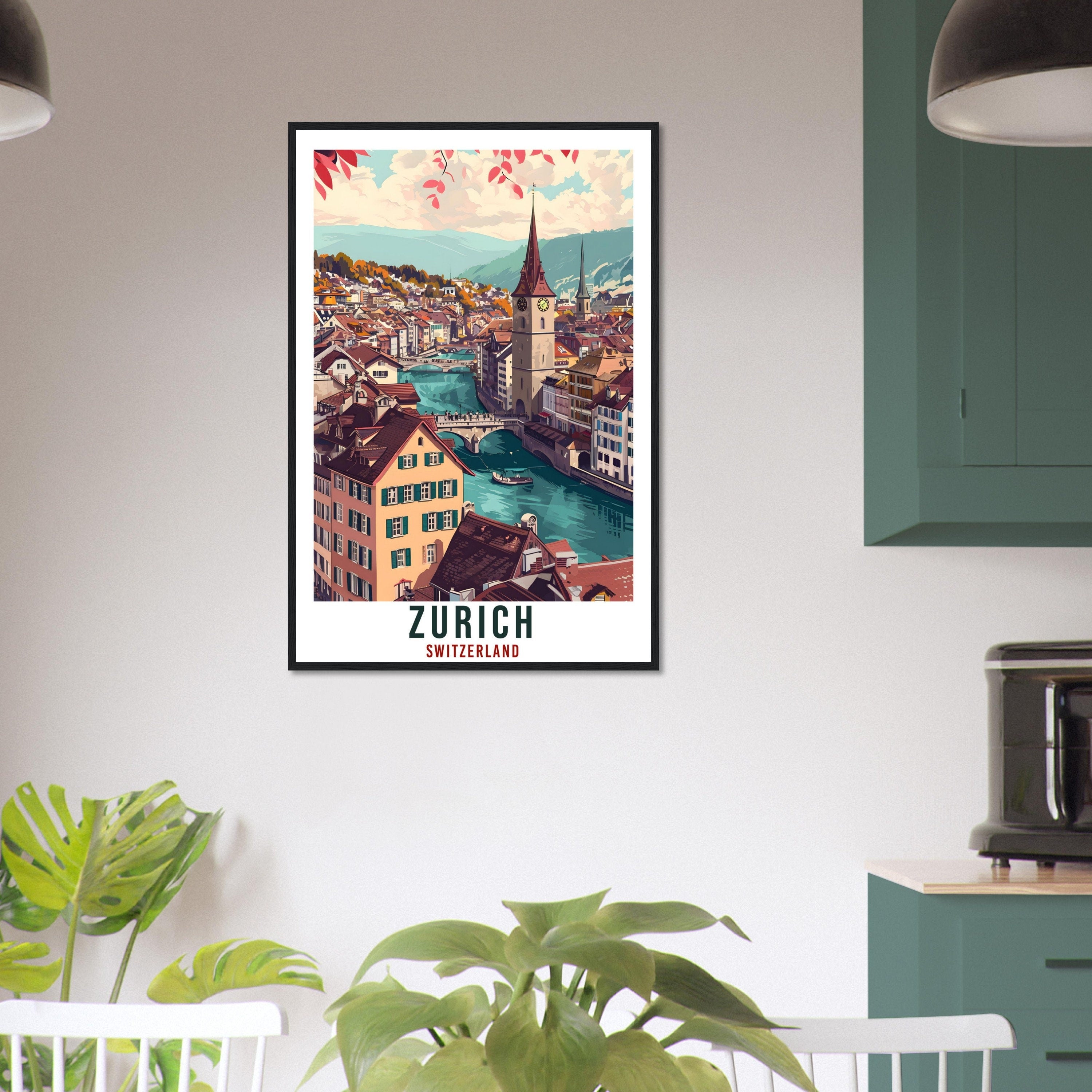 Zurich Travel Print Wall Art Zurich Switzerland Wall Hanging Artwork Zurich Art Gifts Zurich Travel Poster Switzerland Art Lovers Gift