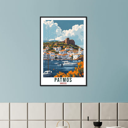 Patmos Travel Print Greece Home Decoration Patmos Greek Island Wall Art Gift Wall Hanging Art Lover Greece Artwork Patmos Gift Travel Poster