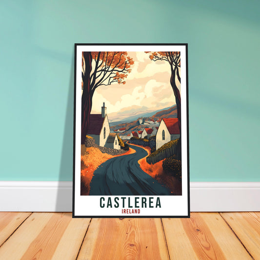 Castlerea Travel Print Ireland Home Decor Castlerea Wall Art Gift Wall Hanging Gift Castlerea Irish Artwork Travel Poster Ireland Travel Art