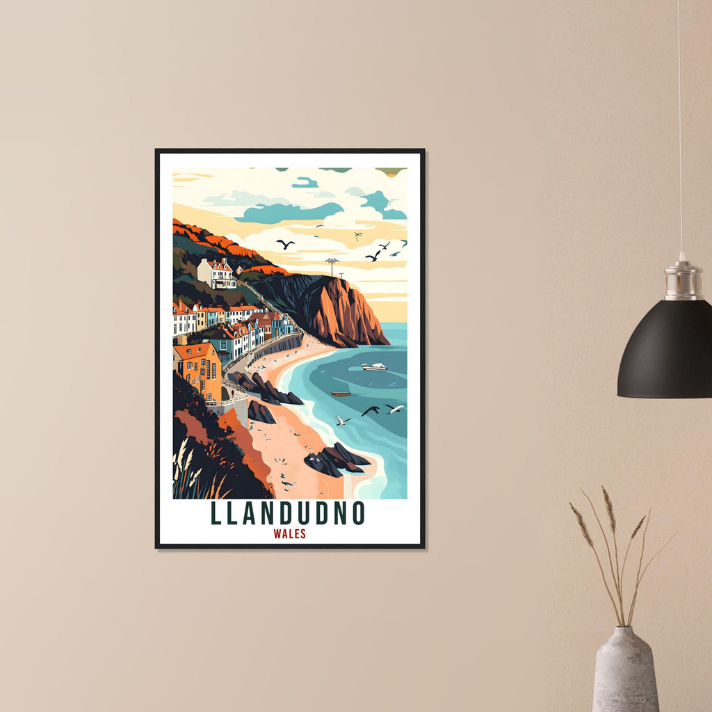 Llandudno Travel Print Wales Home Decor Llandudno Wall Art Wall Hanging Art Lover Wales Artwork Travel Poster Llandudno Travel Art Gift