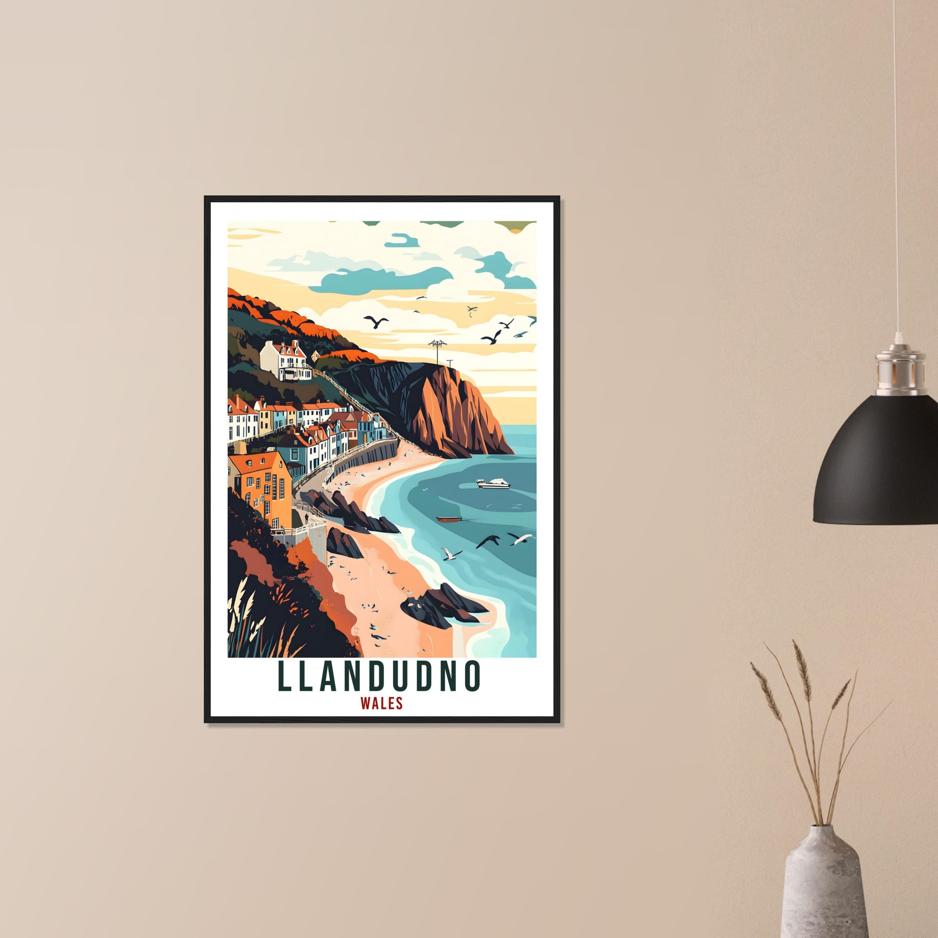 Llandudno Travel Print Wales Home Decor Llandudno Wall Art Wall Hanging Art Lover Wales Artwork Travel Poster Llandudno Travel Art Gift
