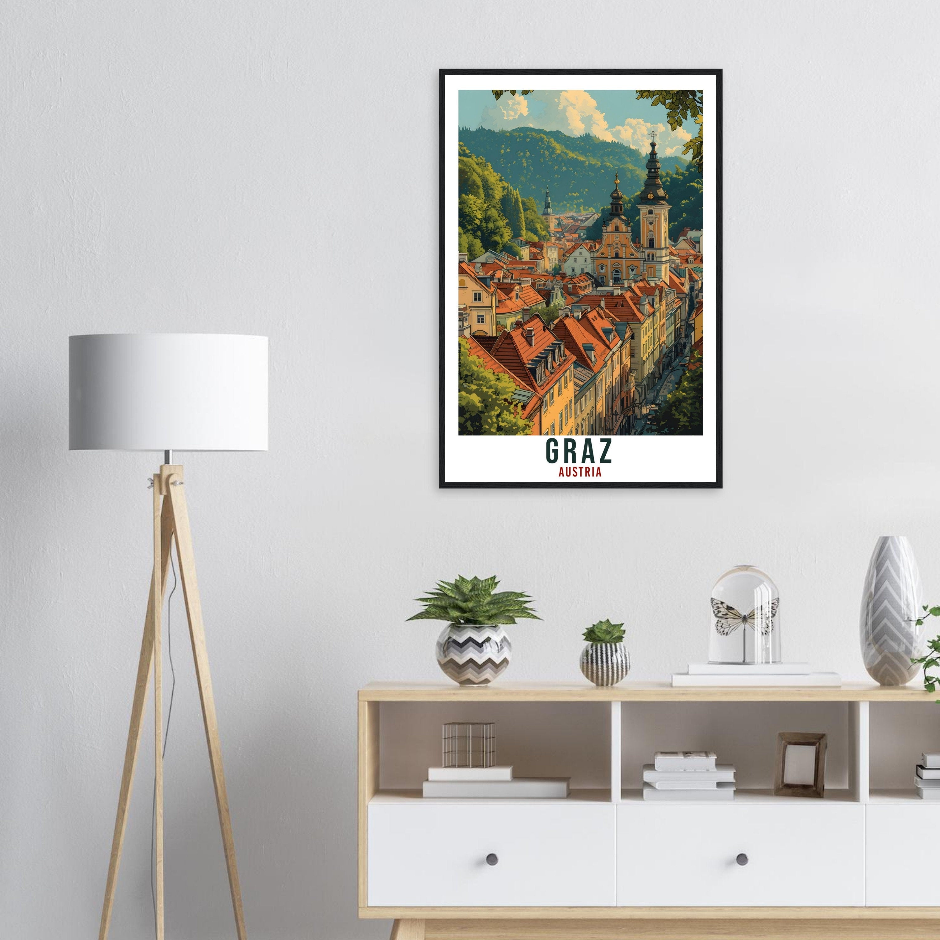 Graz Gift Travel Print Austria Home Decoration Graz Austrian City Wall Art Gift Wall Hanging Art Lover Austria Artwork Graz Travel Poster