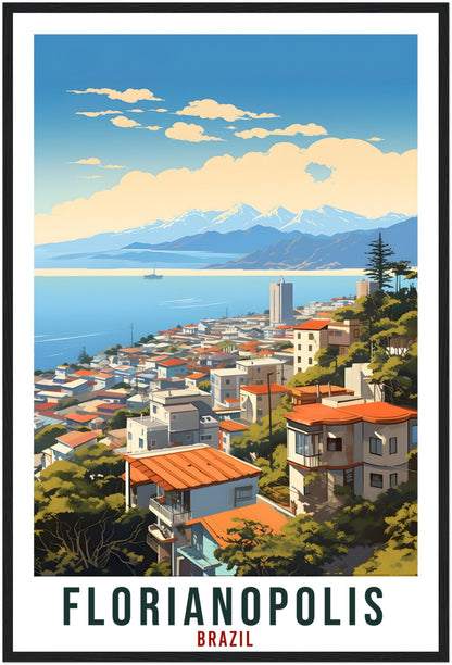 Florianopolis Travel Print Wall Art Florianopolis Brazil Wall Hanging Artwork Art Gifts Florianopolis Travel Poster Brazil City Art Lovers