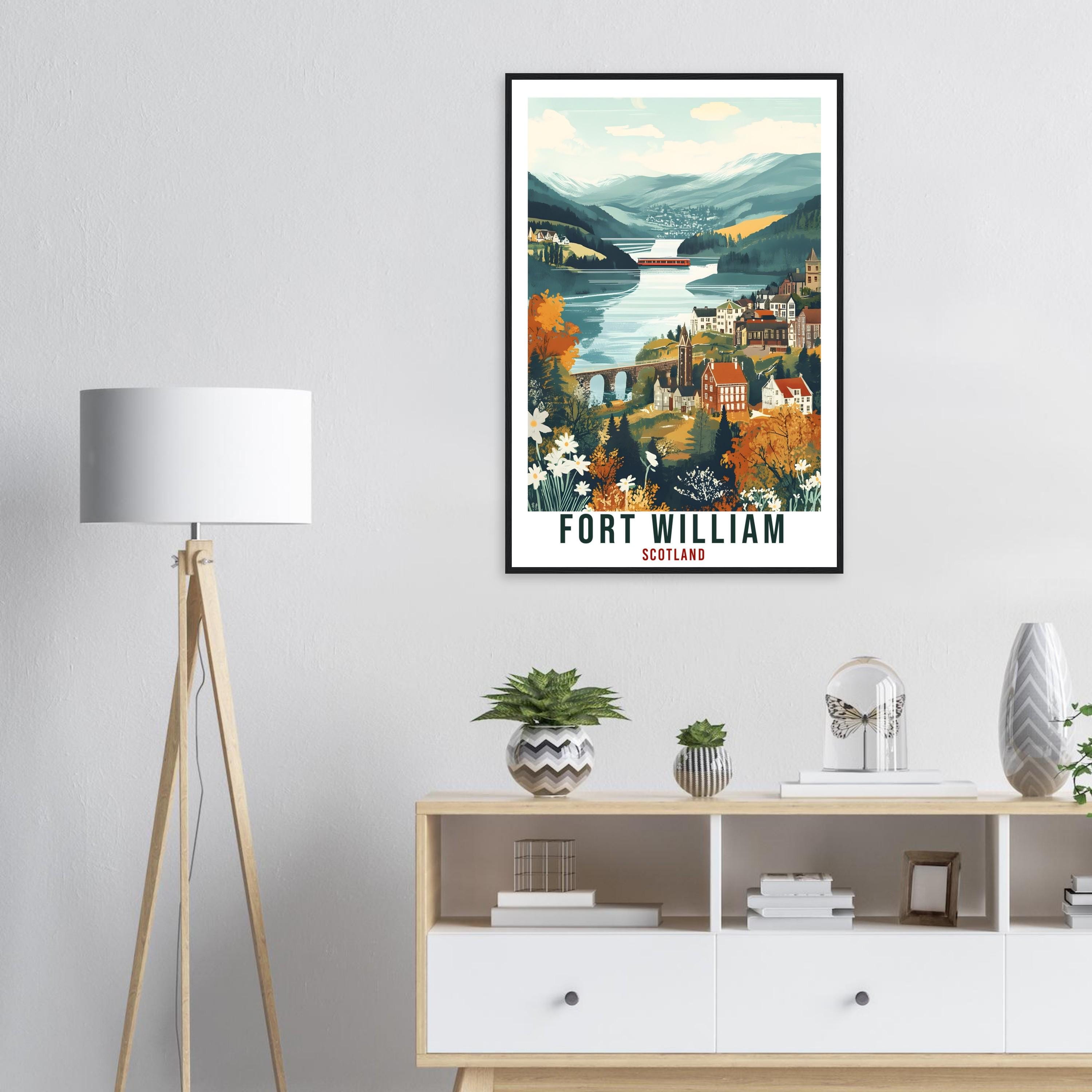 Fort William Travel Print Scotland Home Decor Fort William Wall Art Wall Hanging Art Lover Scotland Artwork Travel Poster Fort William Art