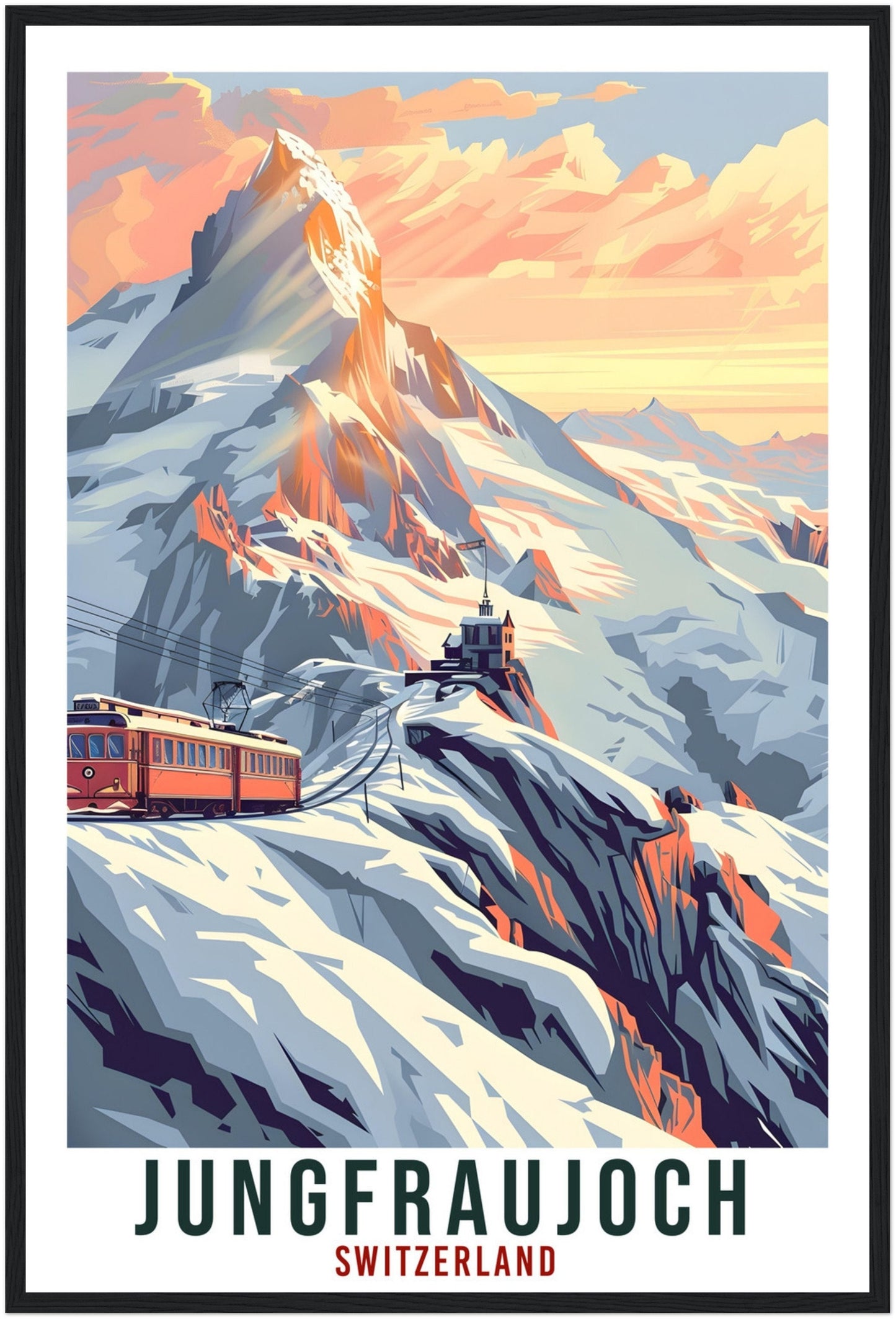 Jungfraujoch Travel Print Swiss Wall Art Wall Hanging Home Décor Jungfraujoch Gift Art Lovers Switzerland Artwork Gift Swiss Travel Poster