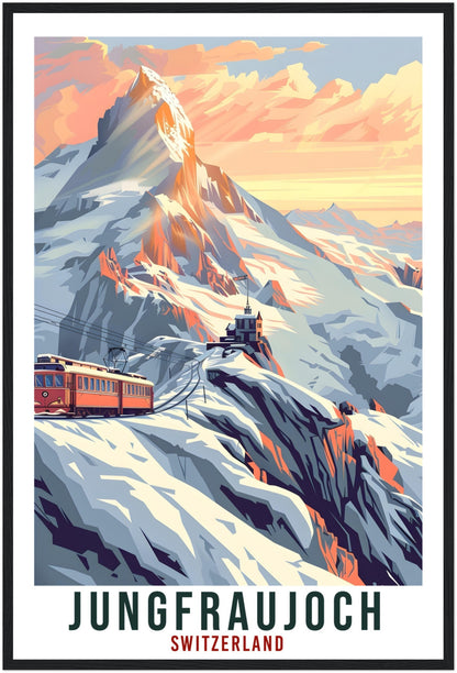 Jungfraujoch Travel Print Swiss Wall Art Wall Hanging Home Décor Jungfraujoch Gift Art Lovers Switzerland Artwork Gift Swiss Travel Poster