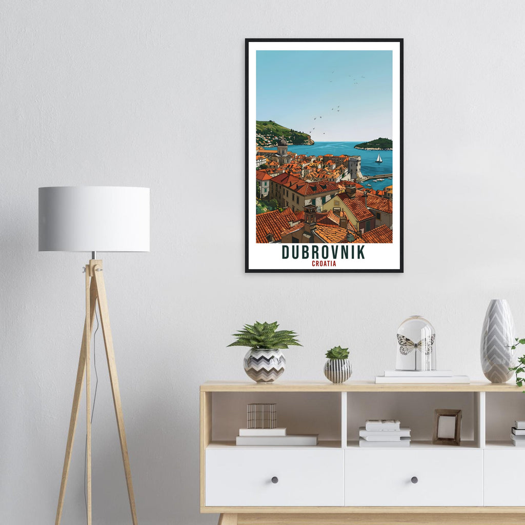 Dubrovnik Travel Print Croatia Wall Art Wall Hanging Home Décor Dubrovnik Gift Croatian Landmark Artwork Gift Croatia Holiday Travel Poster